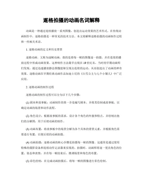 逐格拍摄的动画名词解释
