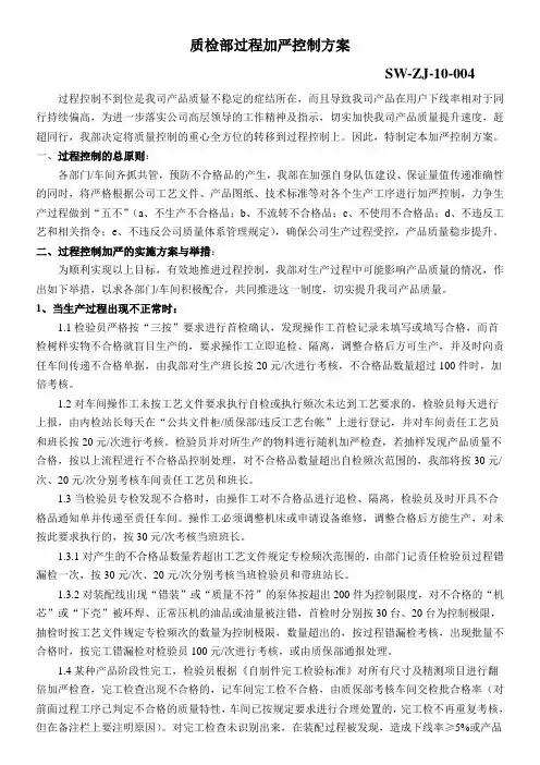 制程控制方案(最终版)