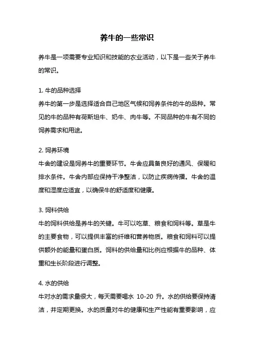 养牛的一些常识