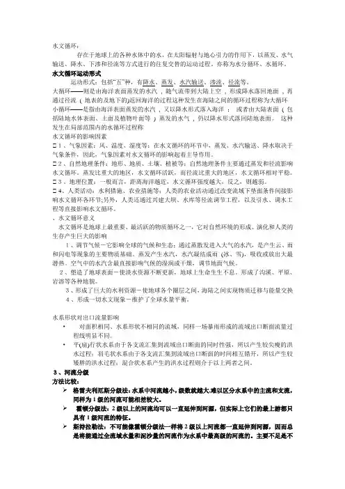 水文学原理概念