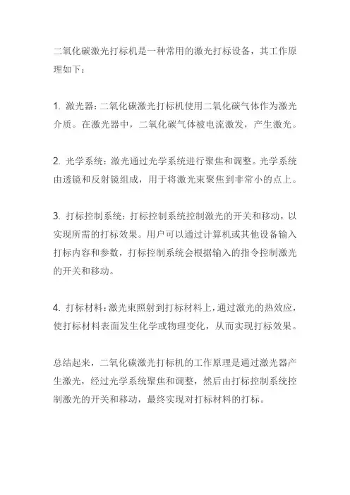 二氧化碳激光打标机工作原理
