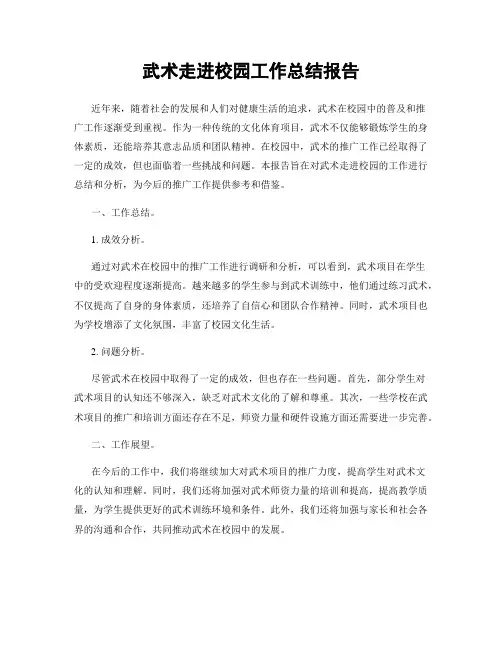 武术走进校园工作总结报告