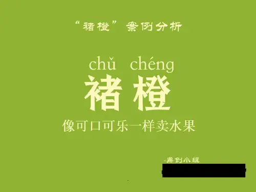 褚橙案例分析ppt课件