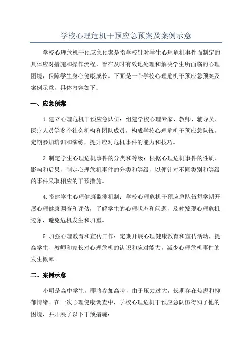 学校心理危机干预应急预案及案例示意