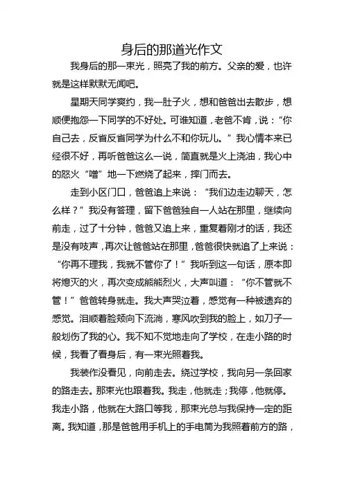 身后的那道光作文