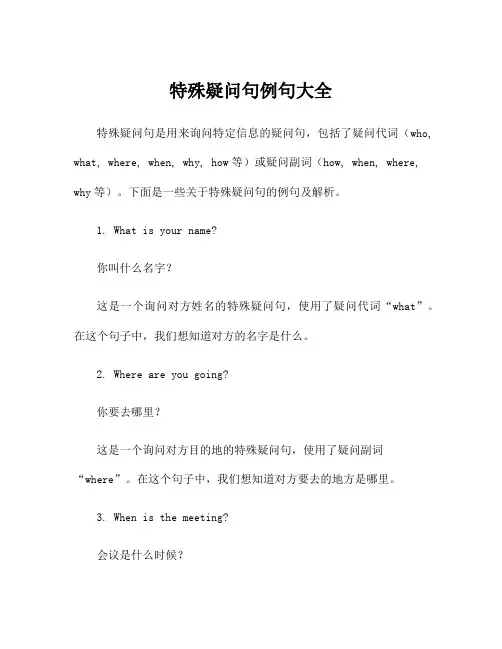 特殊疑问句例句大全