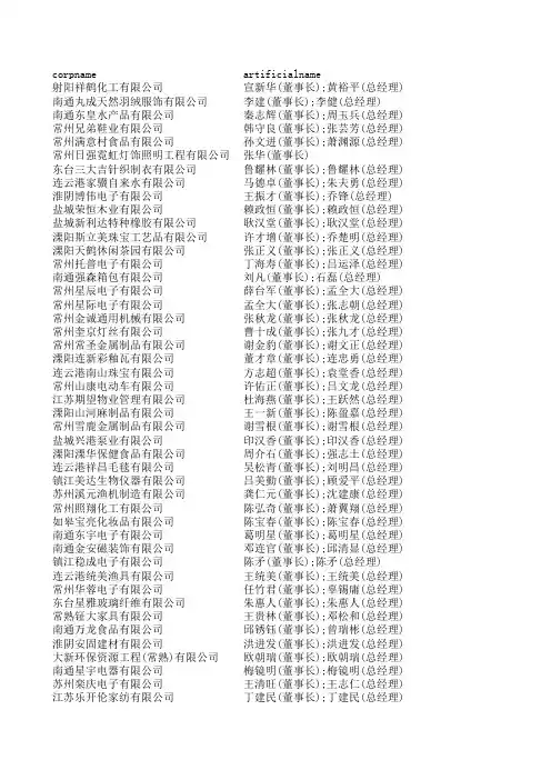 江苏台企名录