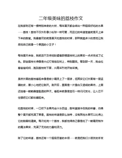 二年级美味的荔枝作文