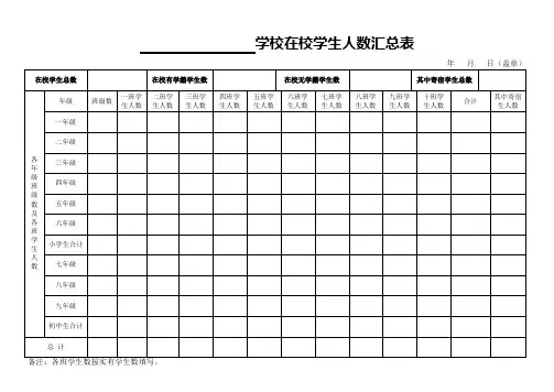 学校在校学生人数汇总表