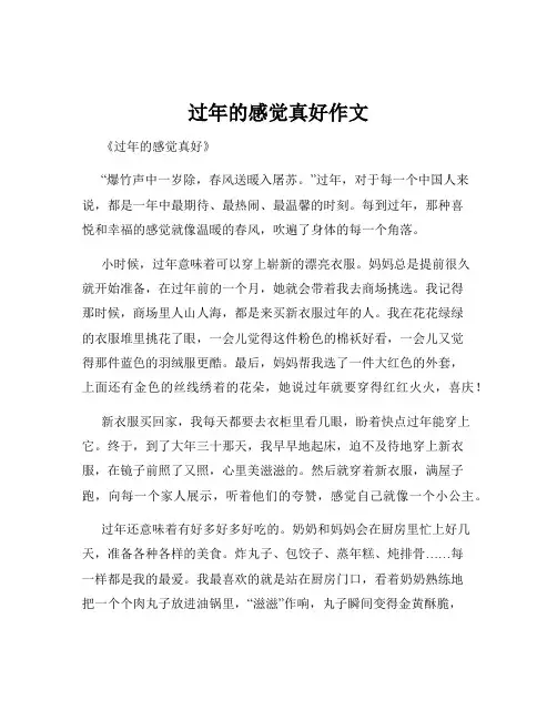 过年的感觉真好作文