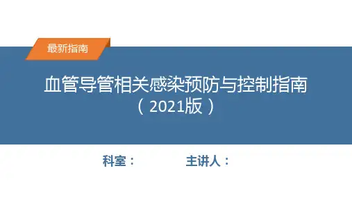 血管导管相关感染预防与控制指南(2021年)