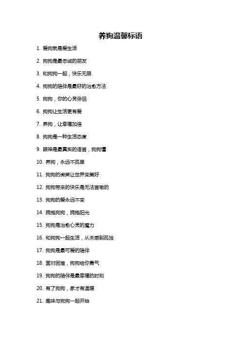 养狗温馨标语