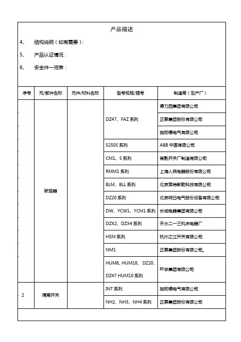 CCC强制认证产品描述(XL-21)改20100226