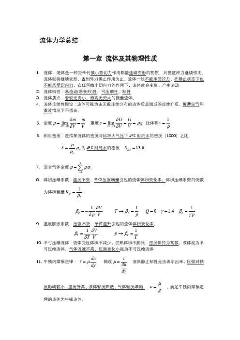 流体力学总结