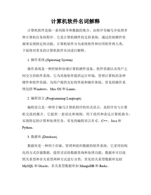 计算机软件名词解释