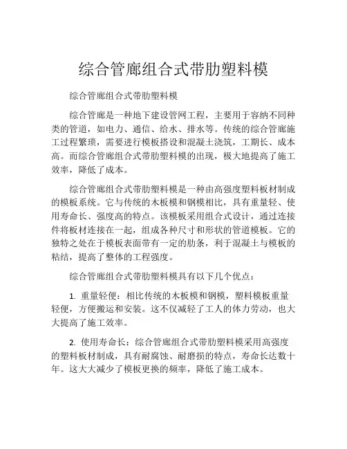 综合管廊组合式带肋塑料模