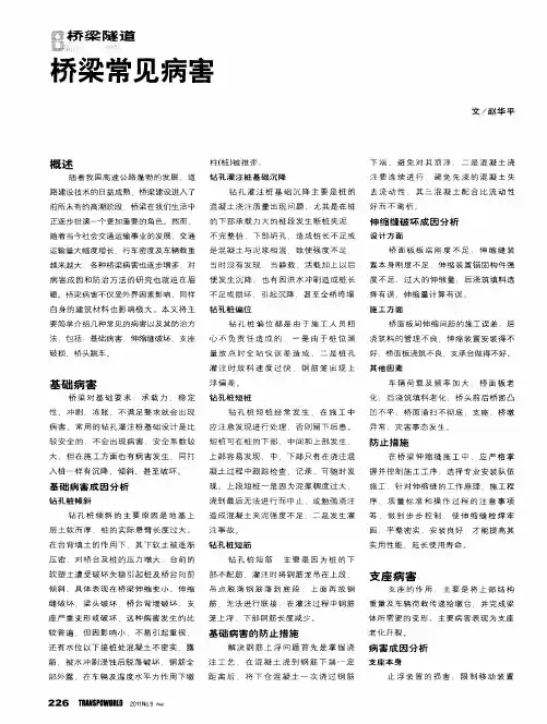 桥梁常见病害