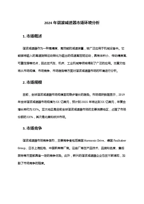 2024年谐波减速器市场环境分析