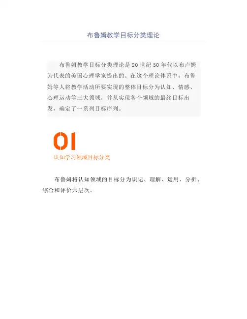 布鲁姆教学目标分类理论