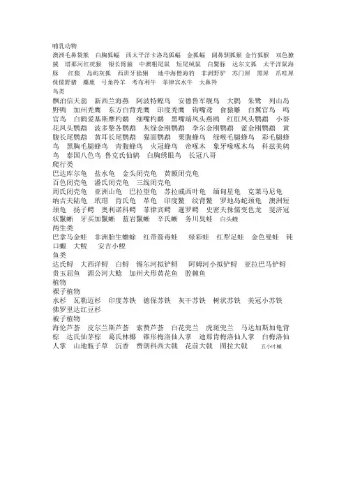 世界极危物种