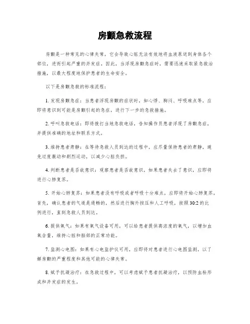 房颤急救流程