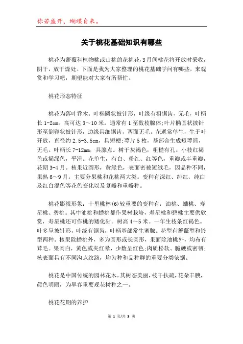 关于桃花基础知识有哪些