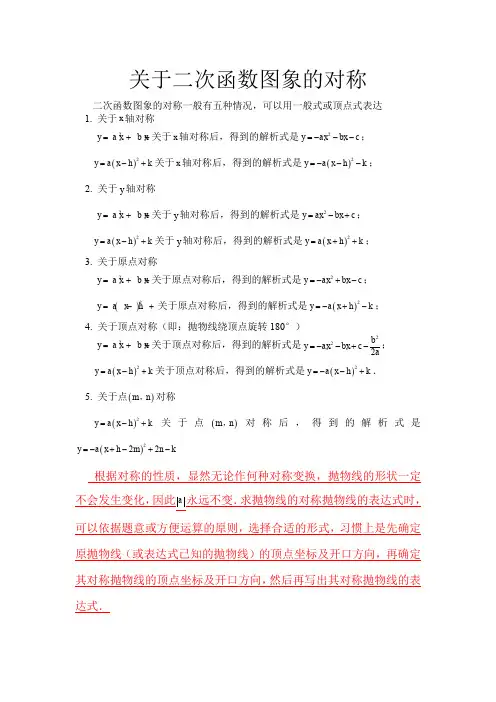二次函数图象的对称