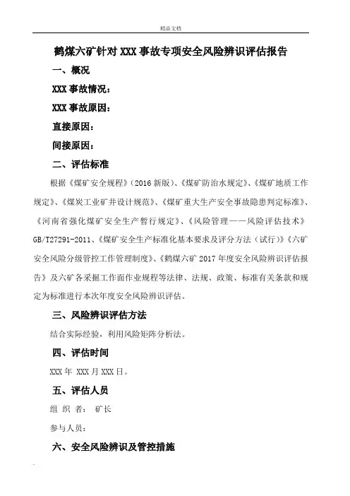 xxx事故后专项辨识评估报告