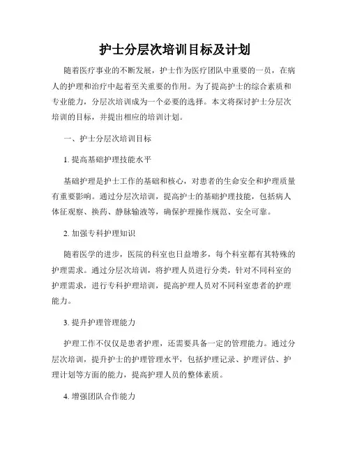 护士分层次培训目标及计划