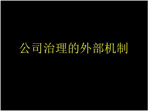 公司治理的外部机制资料(34页)