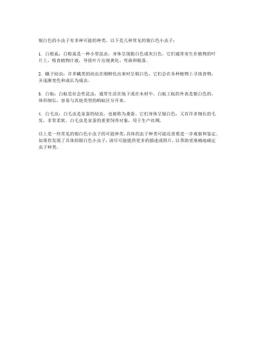 银白色的小虫子是什么虫子