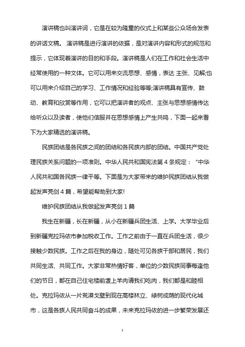 维护民族团结从我做起发声亮剑4篇