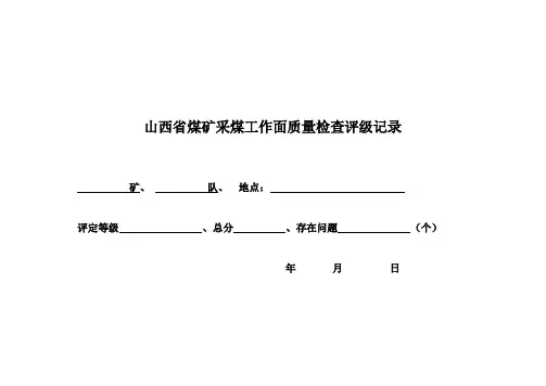 山西省煤矿安全质量标准化标准及考核评级办法
