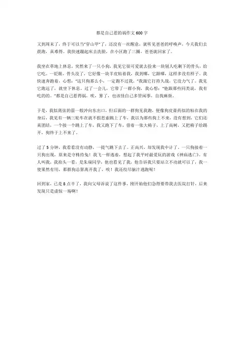都是自己惹的祸作文600字全面版