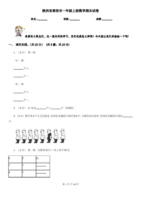 陕西省商洛市一年级上册数学期末试卷