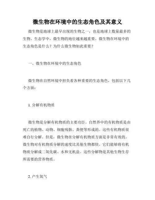 微生物在环境中的生态角色及其意义