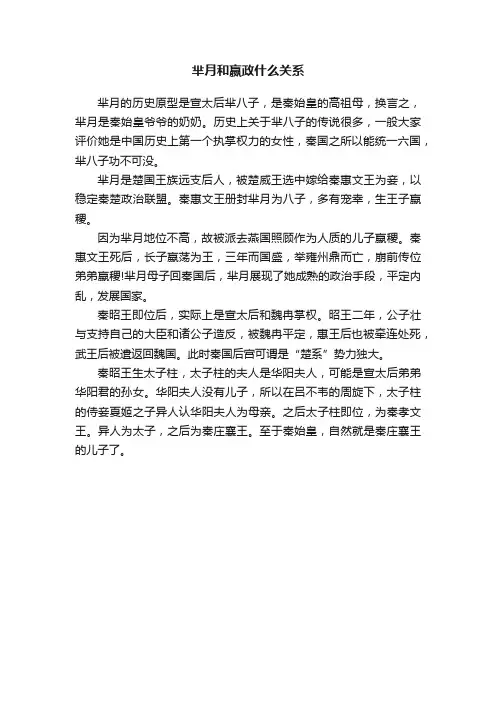 芈月和嬴政什么关系