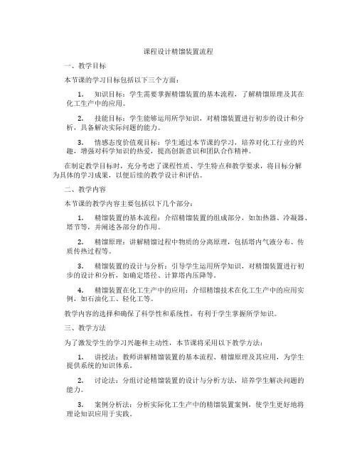 课程设计精馏装置流程