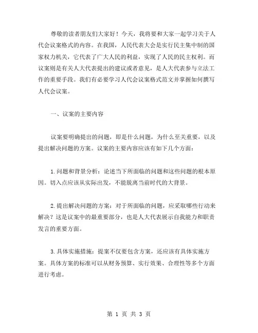 人代会议案格式范文