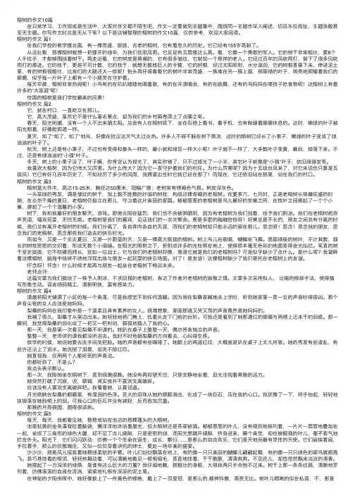 榕树的作文10篇