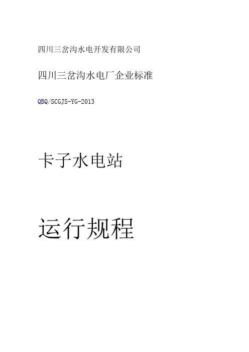 水轮机运行规程