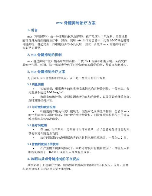mtx骨髓抑制治疗方案