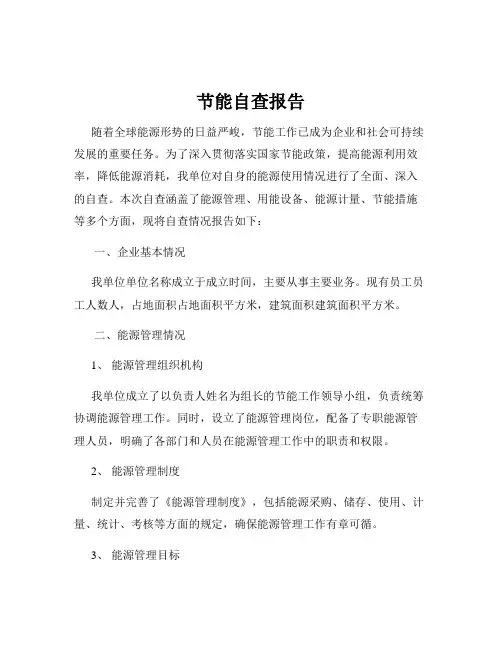 节能自查报告