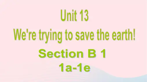 初中英语九年级全册 Unit 13 Section B (1a-2d)教学课件人教新目标版