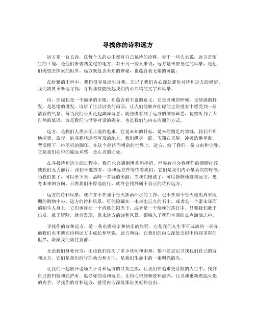 寻找你的诗和远方
