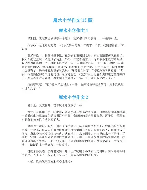 魔术小学作文(15篇)