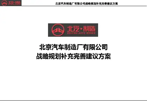 北汽制造战略规划补充完善建议方案