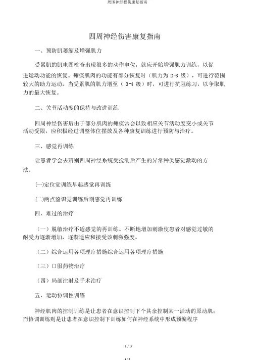 周围神经损伤康复指南