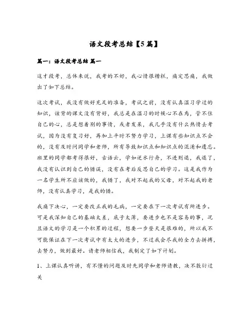 语文段考总结【5篇】