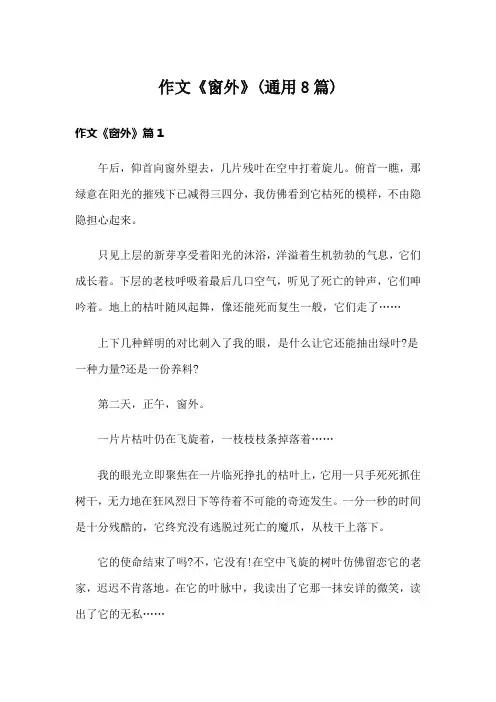 作文《窗外》(通用8篇)